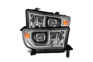 AlphaRex (PRO-Series) (07-13) Toyota Tundra LED G2 Projector Headlights - Chrome (Sequential with Clear DRL Lens)